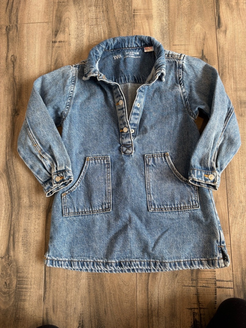 SOLD Zara Kids Denim Pullover Dress - Blue
